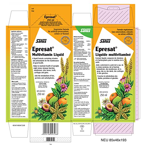 FLORA Salus-Haus Floradix Epresat Adult, Liquid Multi Vitamin for Men & Women, Fast Absorption, Vegetarian, 8.5 Fl Oz