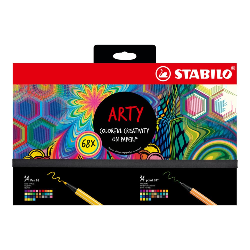 Fineliner stabilo point 88 und stift 68 arty creative | box a 68 stück