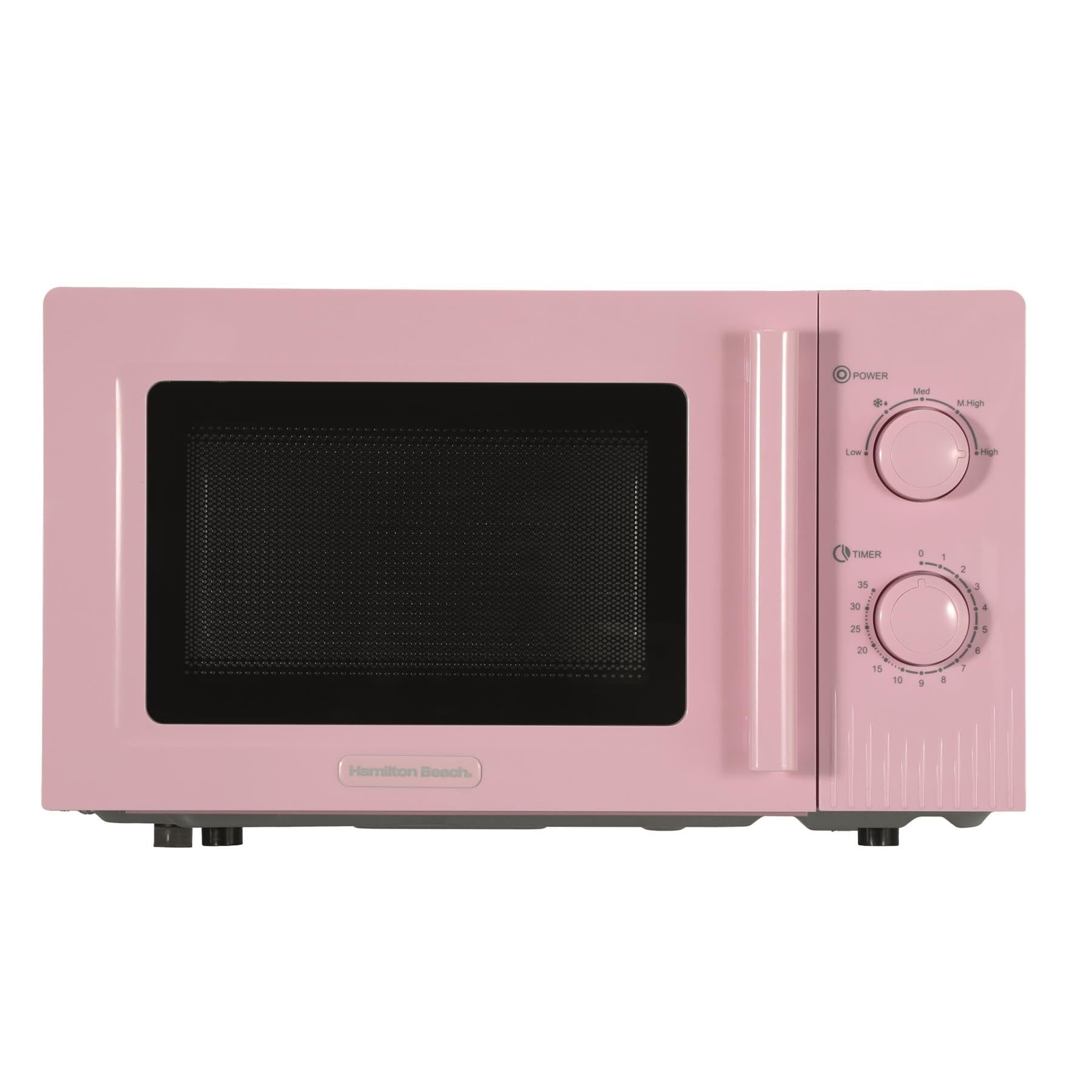 Hamilton Beach Microwave, 20L, Miami, 800W, Manual Dial Controls, Quick Defrost, 35 Min Timer, 5 Cooking Levels, Flamingo Pink - HBMX20F โ image 1