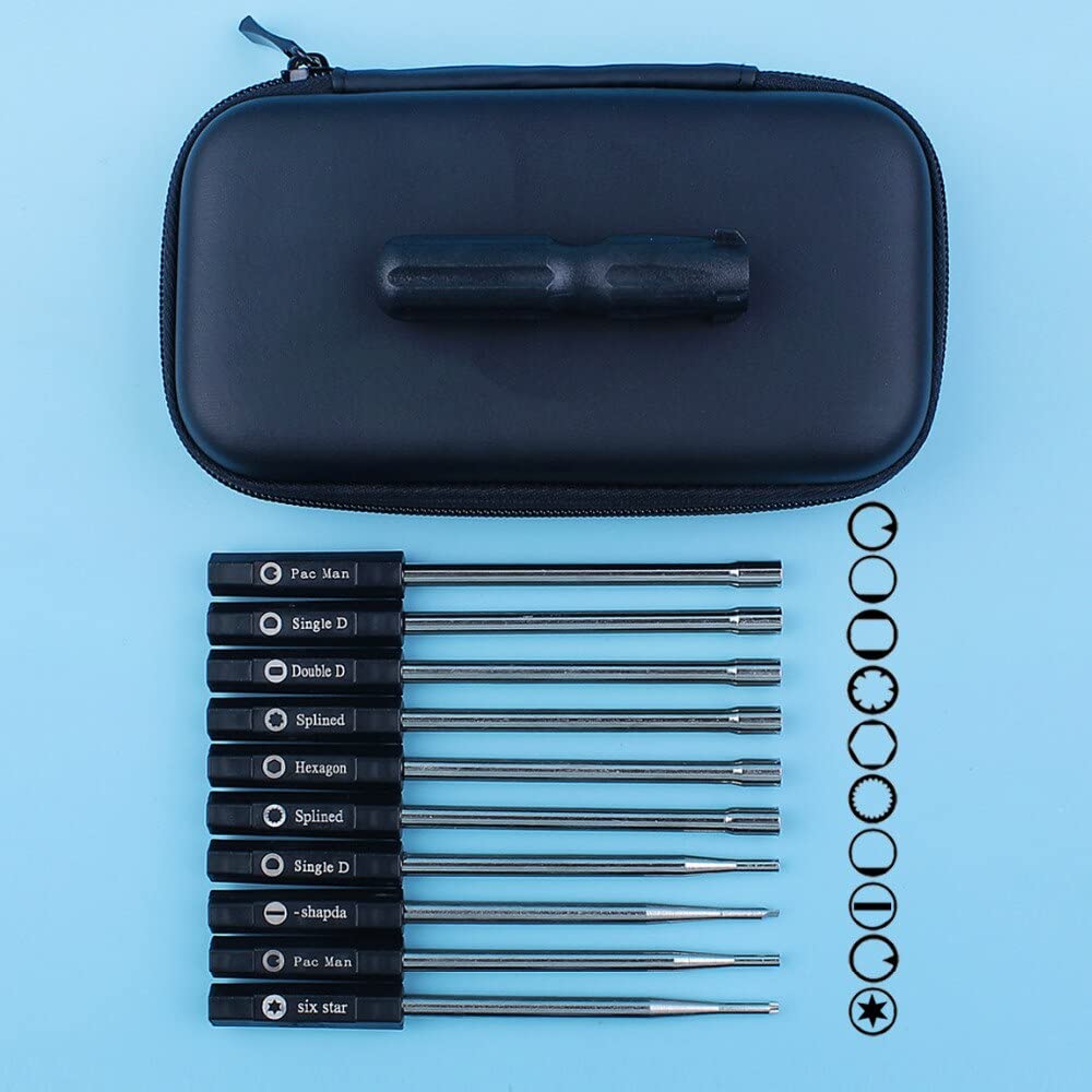 Luxuypon Carburetor Adjusting Screw Tool Set Pac Man/Single D/Double D / 7-Teeth Splined/Hexagon/Six Star / -Shapda Screwdriver