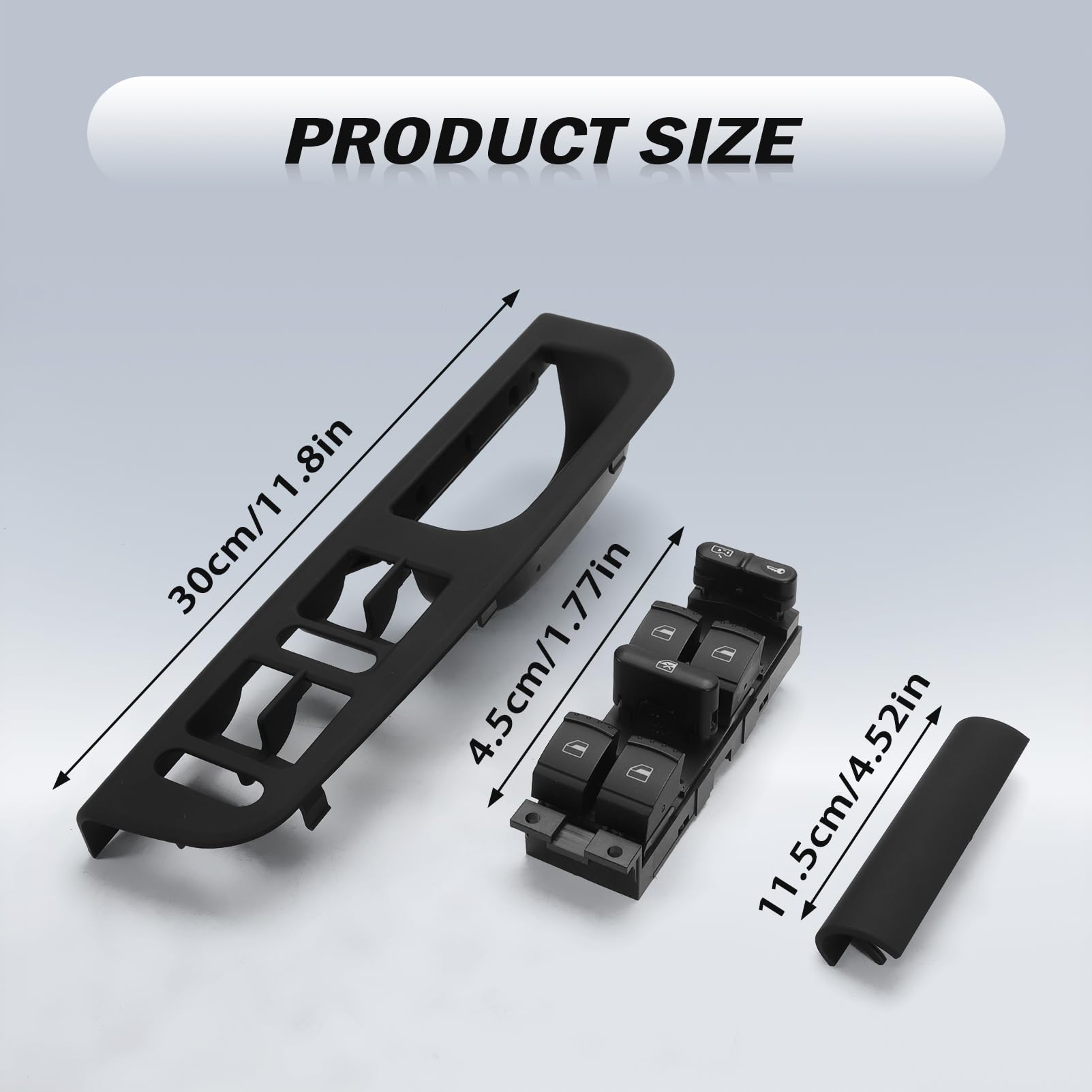 Eelantero, interruttore elettrico sinistro a 9 pin, con piastra nera per golf, Jetta, Bora MK4, Passat B5/B5.5 e Seat Leon Toledo #1J4959857, 1J4959857B, 1J4959857D, 3B1867171E