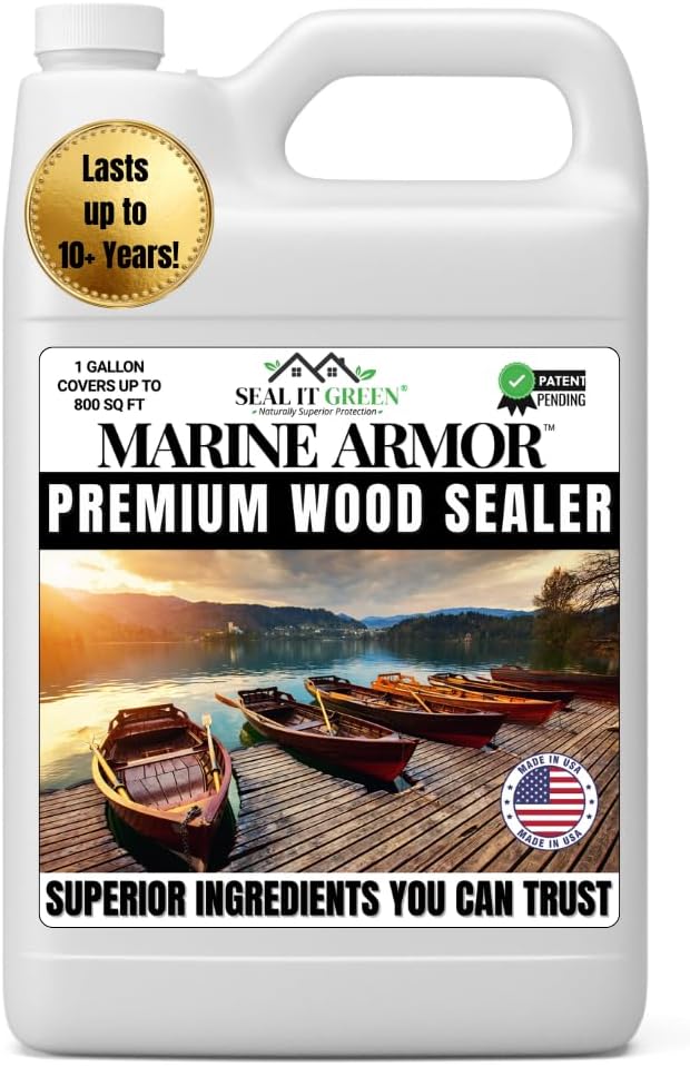 Seal It Green Xtreme Marine Wood Sealer | Plant-Based Non-Toxic Outdoor Wood Protection for Decks, Docks, and wood fence | Durable water sealer for wood for Long-Lasting Performance, Clear