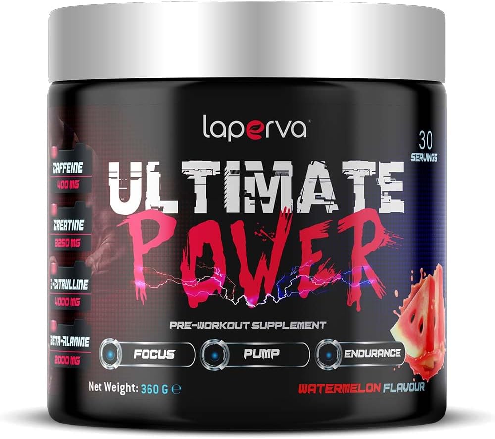 Triple Power Ultimate Pre-Workout- Maximize Muscle Pump, Enhance Focus with Beta-Alanine, Caffeine, Citrulline Malate, Creatine, and Essential Vitamins (360 g, Watermelon)