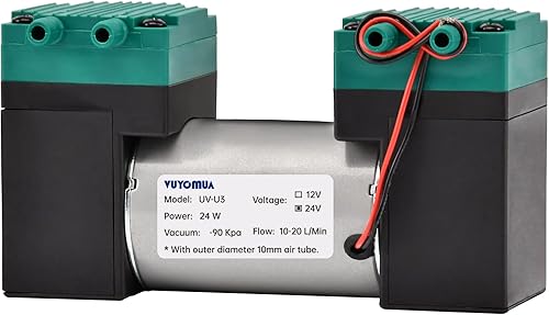 Bomba de aire de 1224V 10W -80KPa 15LMin Mini DC Bomba de vacío de diafragma silencioso sin aceite succión de vacío eléctrica (UV-U3-24V)