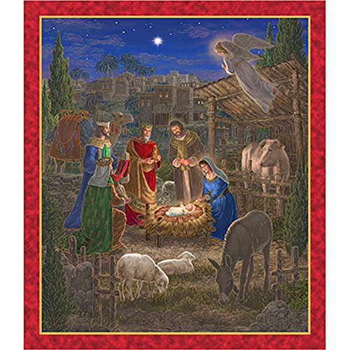 Buy Holy GatheringManger Scene NativityCotton Fabric by Quilting