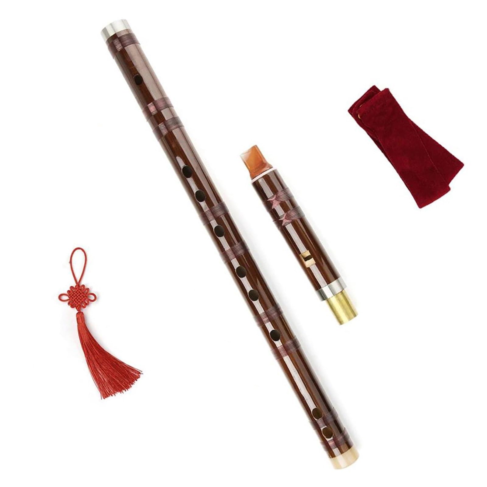 Handgemachte Braune Zweiteilige Bambusflöte Mit Eingebautem Mundstück Professionelle Bambusflöte Traditionelles Instrume