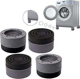 yingd Washing Machine Feet Pads,4PCS Anti Vibration Mat,Rubber Feet Pad,Shock & Noise Cancelling Feet Mat,Non-slip Fixed Anti-deviation,Used Dryer,Washing Machine & Dishwasher (Gray),Black,One Size