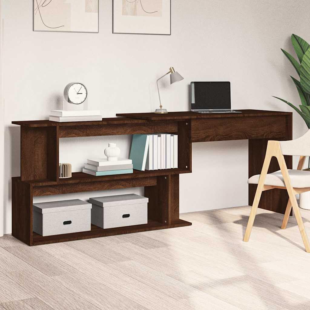 Escritorio esquinero roble marrón 200 x 50 x 76 cm madera multicapa