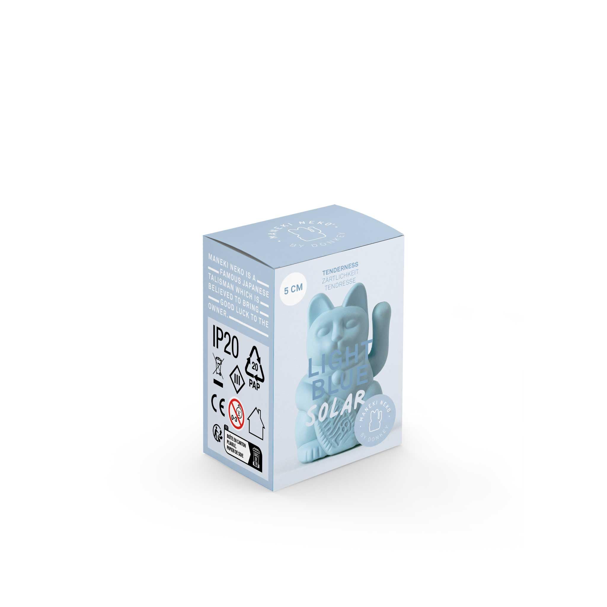 Donkey Lucky Cat Solar Light Blue
