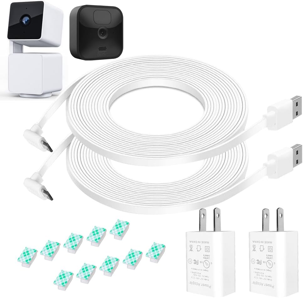 DIANMU 10FT Power Cable and Adapter for Wyze Cam Pan V3