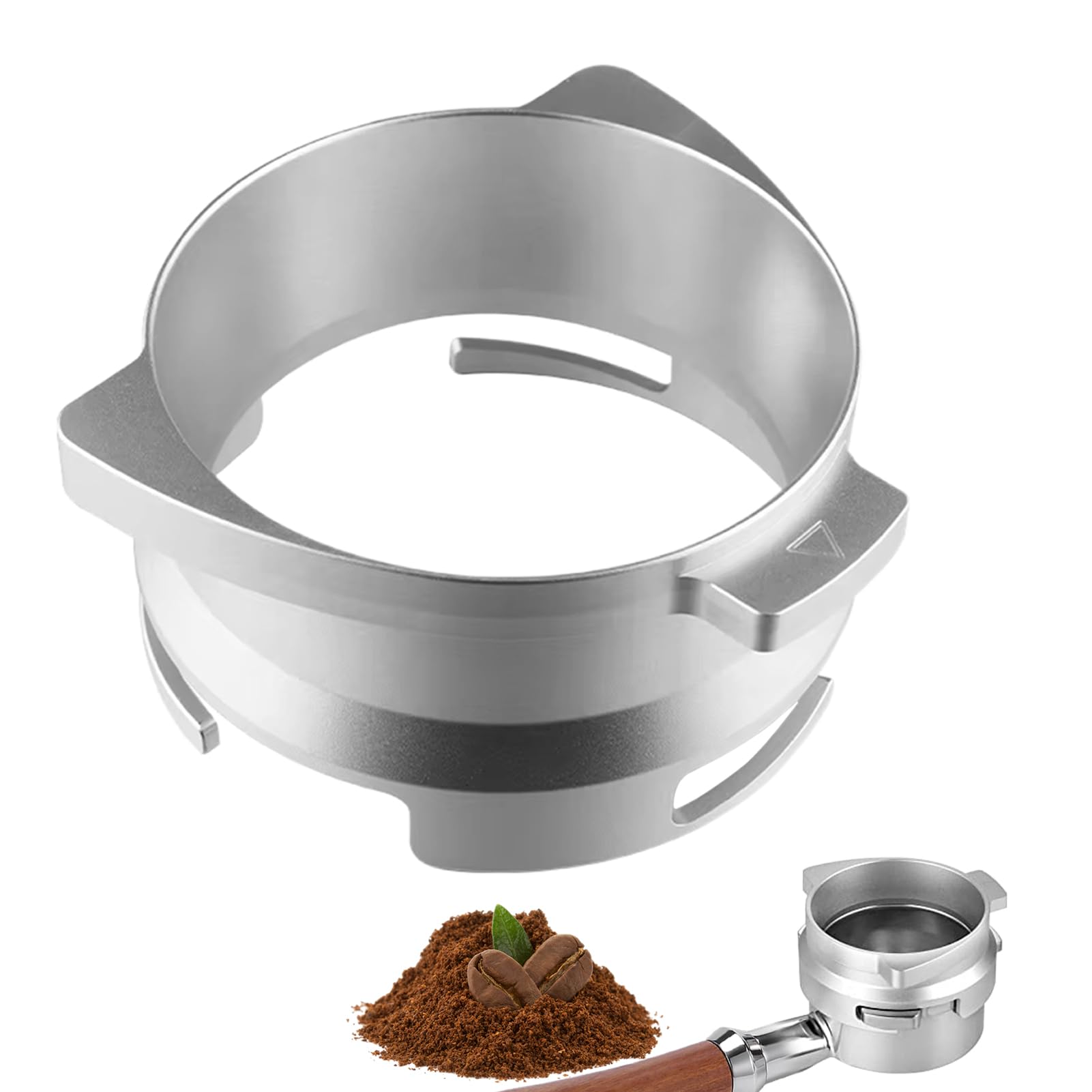 1 Pc 54mm Dosing Funnel Coffee Dosing Cup with Grinder Trigger Aluminum Sage Dosing Funnel 54mm Hands Free Espresso Ring Coffee Machine Accessories Funnel for Barista, Home, Cafe