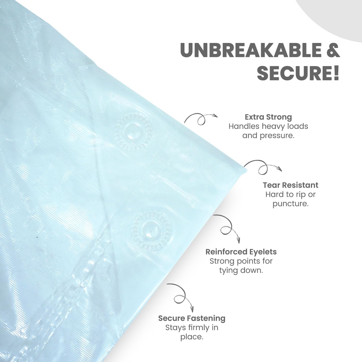 Smart Shelter 10FT x 8FT Transparent Heavy-Duty Tarpaulin (120 GSM) – 6-Layer MLCL with 3D Rib Technology, Waterproof & UV Resistant, Extra Strong & Tear Resistant, Reinforced Eyelets Multi Purpose — Amazon image 3