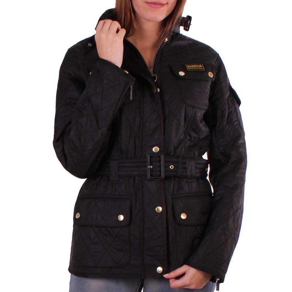 Barbour International Women's Polar Windproof Long Sleeve Slim Fit Quilted Jacket - Black - Size 20 (3XL)