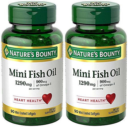 Fish Oil 1290 mg, Mini Odorless Softgels, 2 Bottles (90 Count)