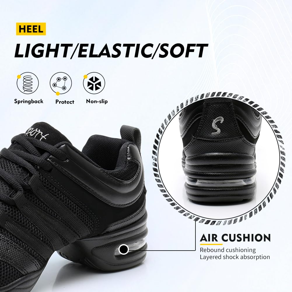 Scarpe da Ballo Sportive Donna con Lacci Casual Traspirante Antiscivolo Jazz Moderno Danza Sneakers,Modello-LYX729