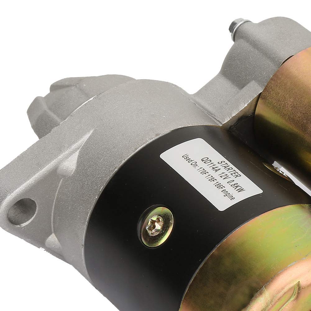 Fafeicy Motor de arranque QD114A 12V 0.8KW, 8 Dientes Motor de Arranque Eléctrico de Rotación Inversa, 26 mm Diámetro del engranaje, Para Bomba de Agua, Motor y Motor de Gasolina