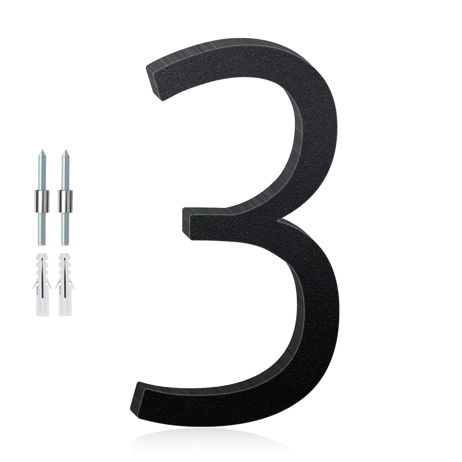 6 Inch Floating Aluminum House Numbers, Modern Metal House Address Numbers Letters, Aluminum Address Letters for Outside, Black Metal Door Letter and