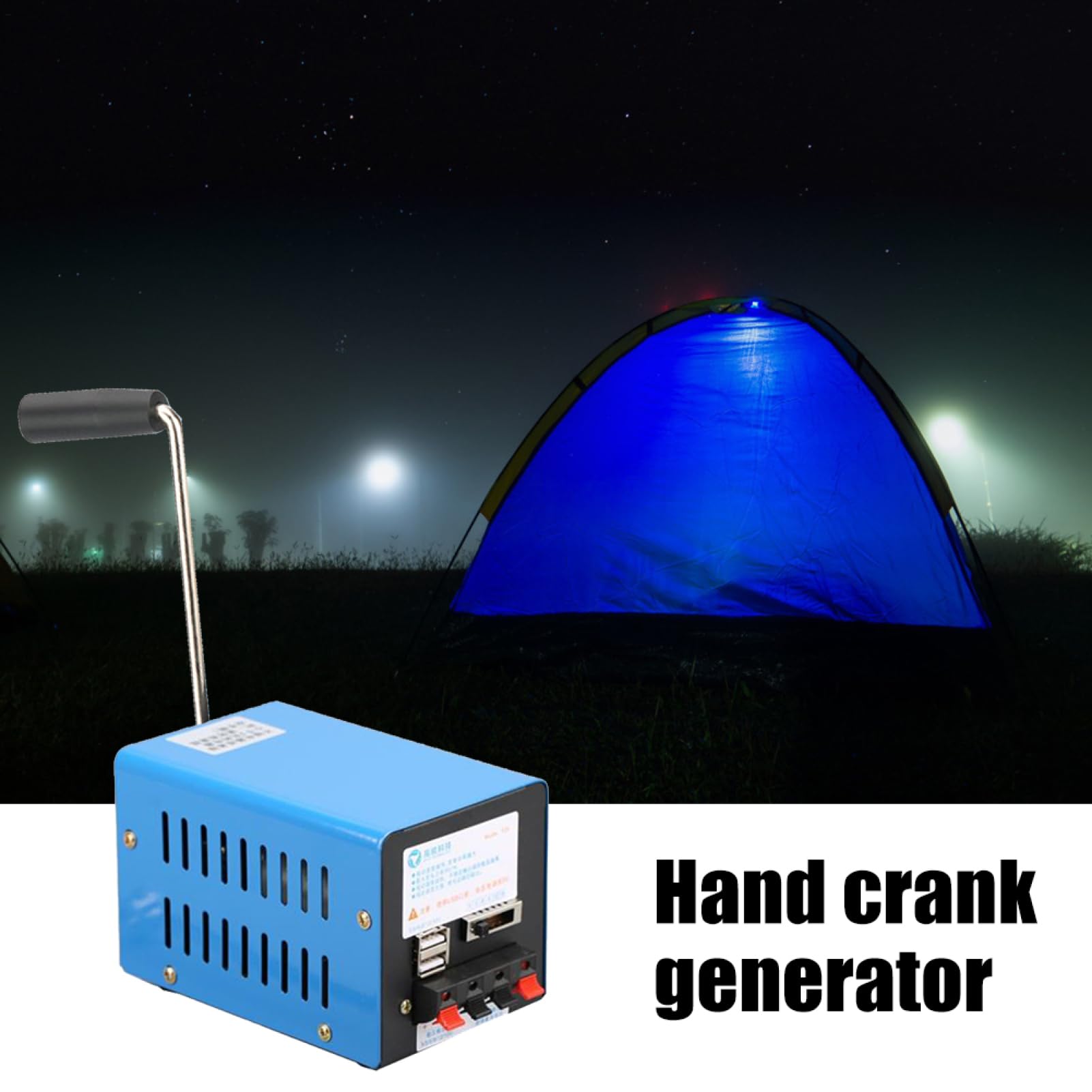 Generador de manivela - Generador eléctrico manual de 20W, de manivela | portátil de 2000 rpm, fuente de alimentación para supervivencia de carga de teléfono, camping al aire