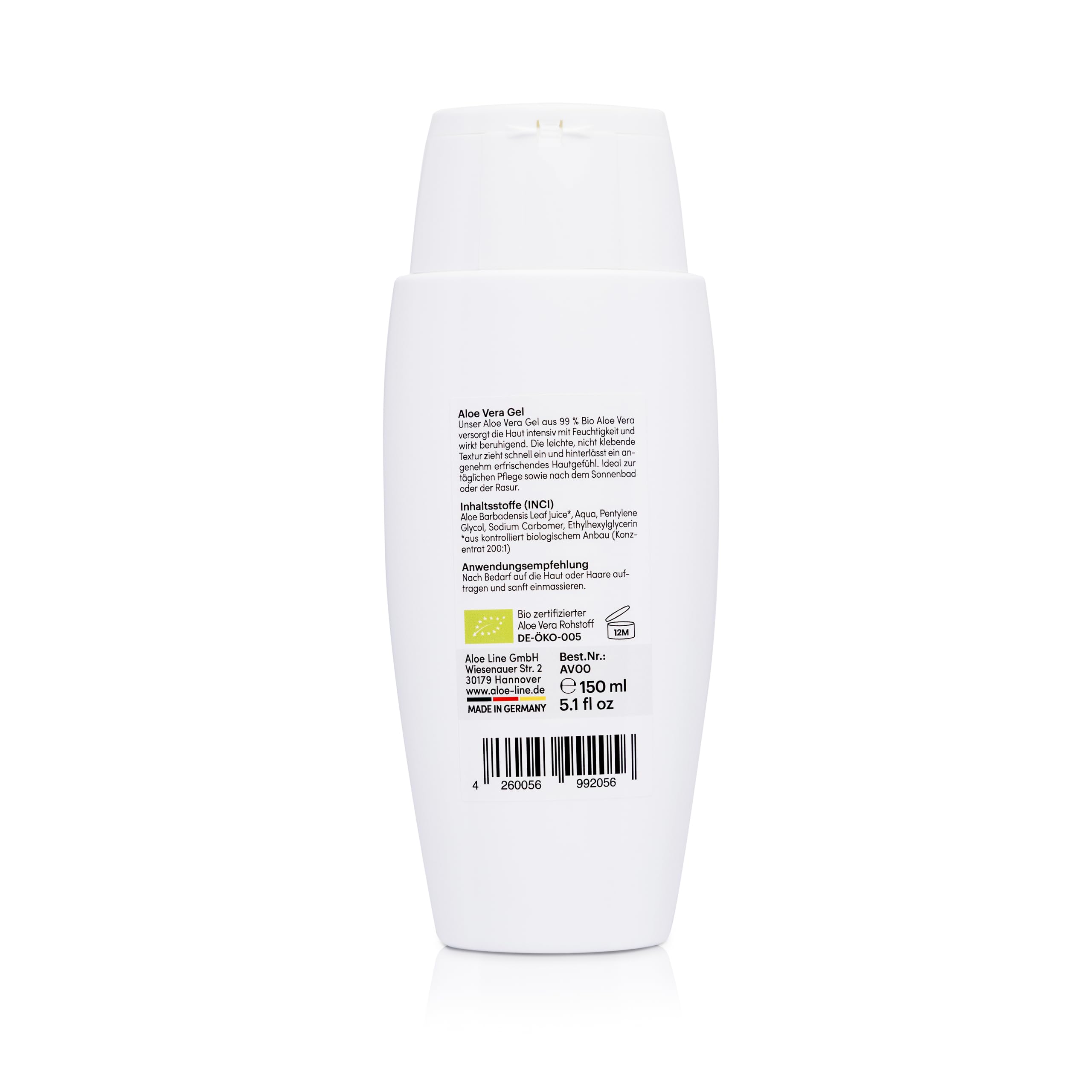 'Aloe Vera Gel 99% "Aloe Line (2 x 150 ml) | dermatológicamente Probado para los & pelo – iasc Certificado Aloe Vera cultivado Cultivo ecológico) – Calidad con garantía de satisfacción total – sin aroma de & colorantes, sin parabeno, sin mineralöle – Fabr