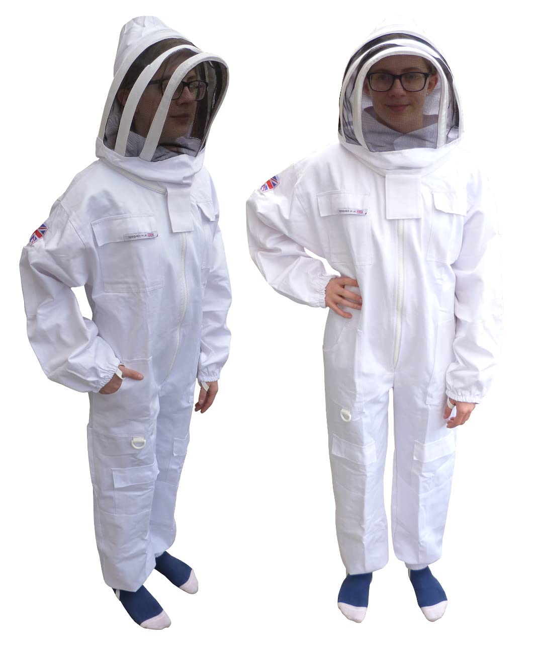 AGS Children’s Beekeeping Suit – Professional Cotton Full Body Bee Suit with Detachable Veil – Protective Kids Beekeeper Outfit (XS)