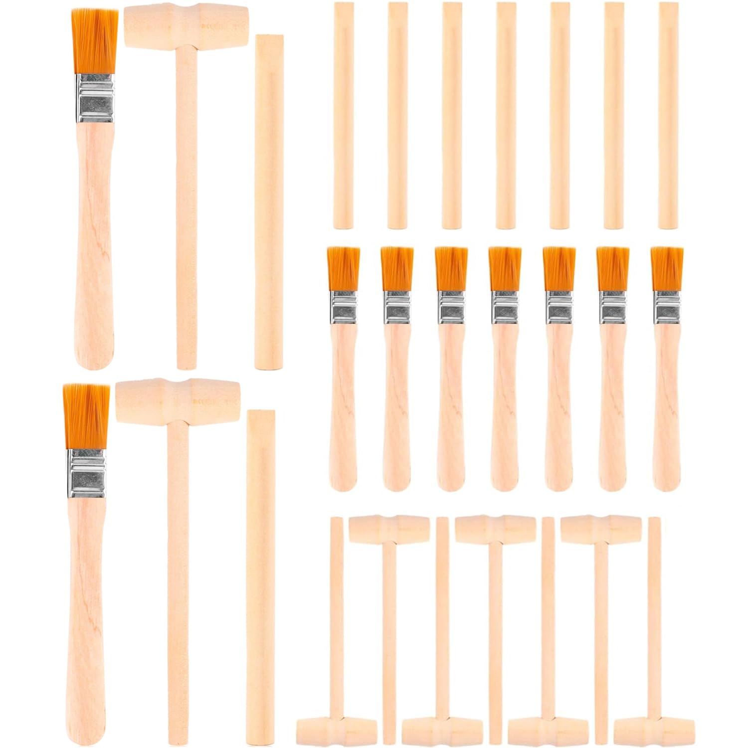 UPKOCH Set di 9 Strumenti per scavo in Legno per Bambini, Set di