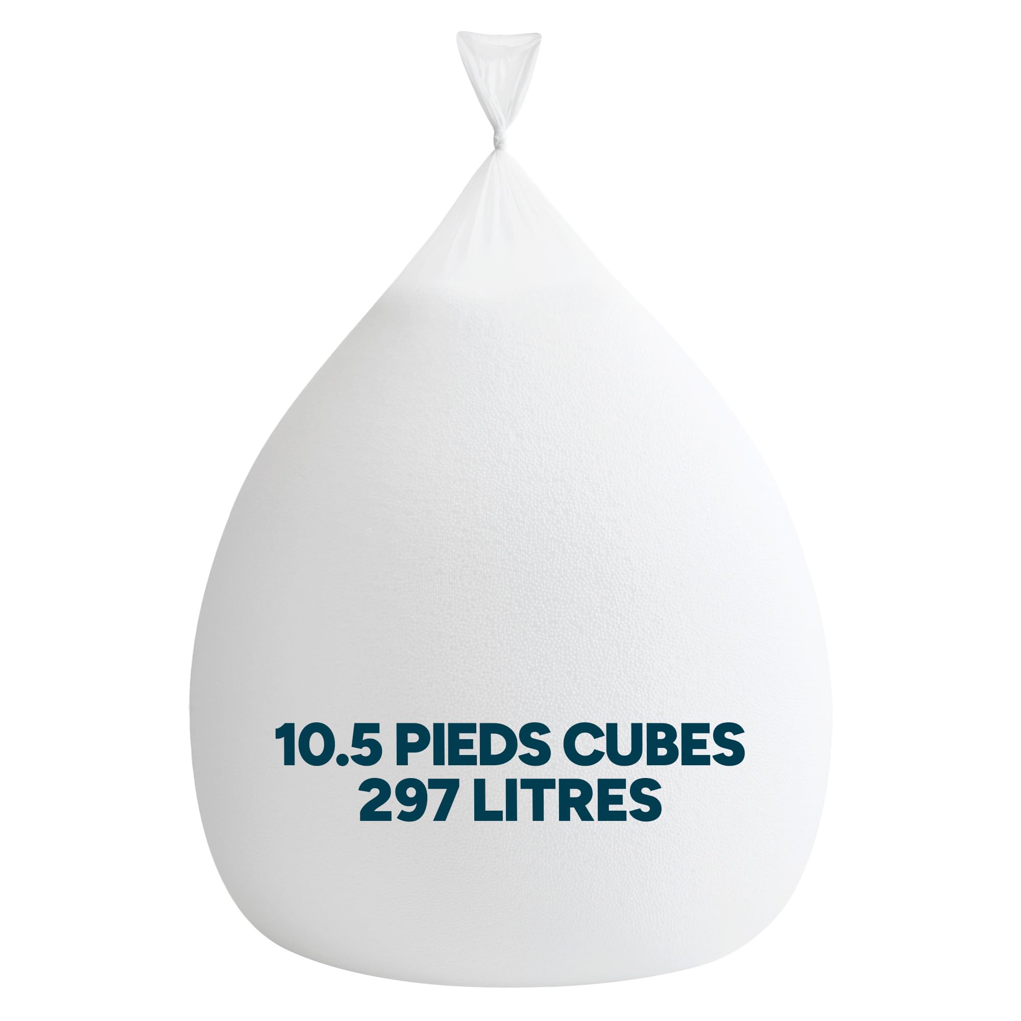 Icon Remplissage Pouf, 10.5 Pieds Cubes, 297 litres, Blanc, Billes Polystyrène pour Remplissage Pouf, Perles en EPS Rembourrage, Fabriqué en Europe