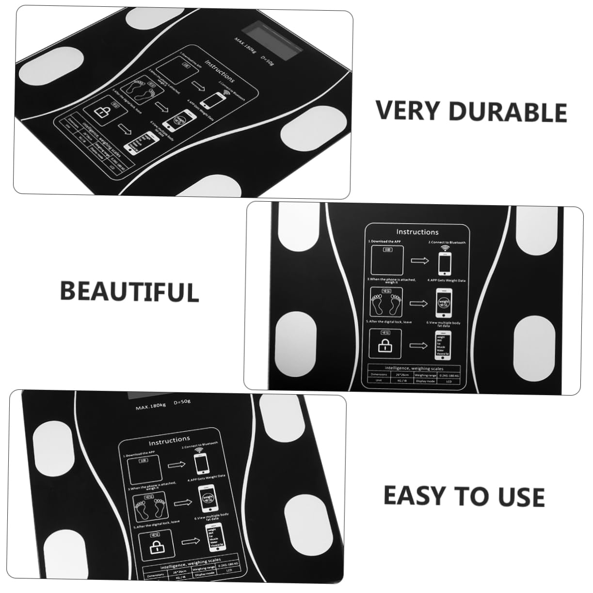 Báscula Inteligente USB Recargable de Precisión con Pantalla LED para Peso Corporal Electrónica de Salud y Exacta para Uso Doméstico
