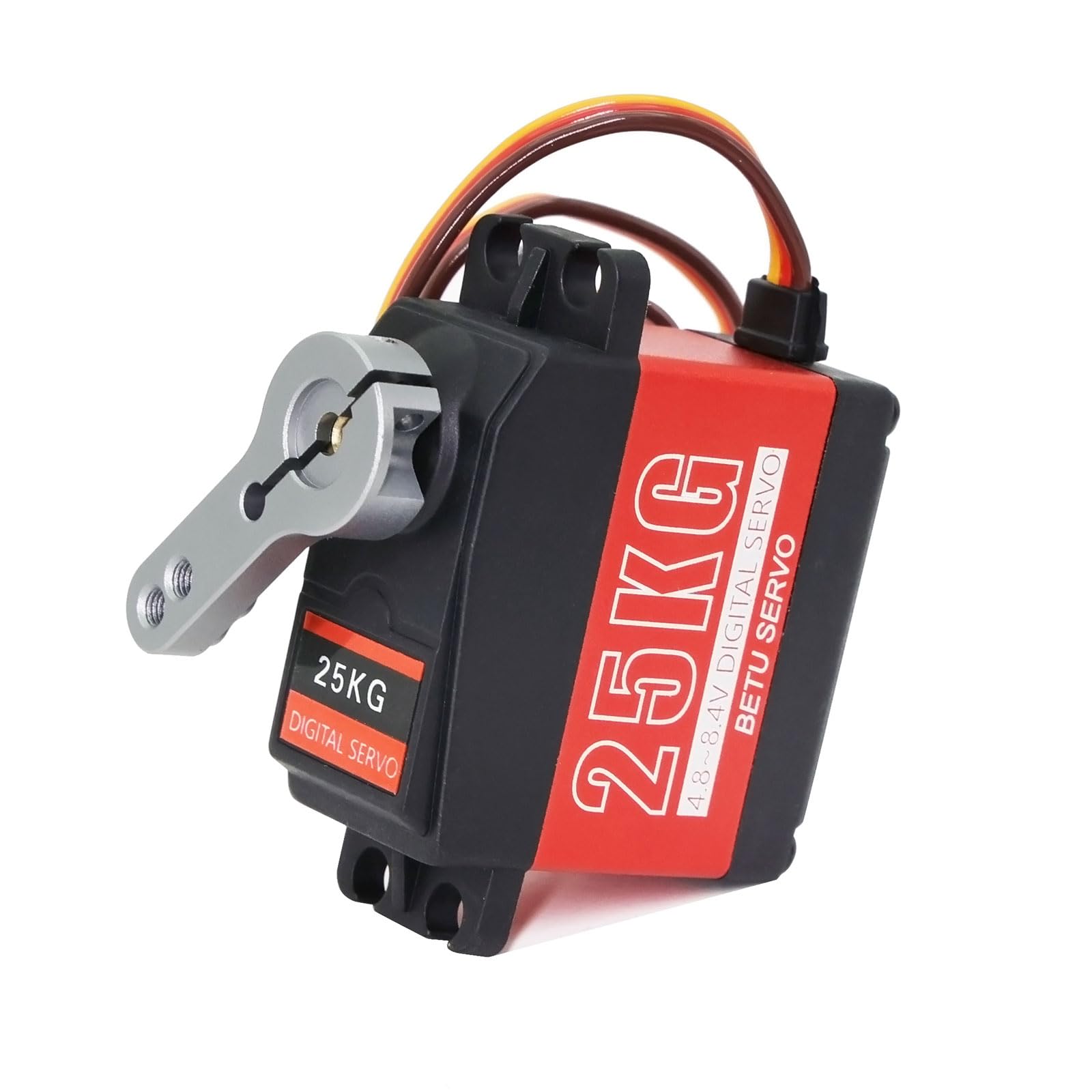 25KG RC Servo,High Torque Servo Compatible with 1/8, 1/10, 1/12 RC Car, Airplanes and Robots, Full Metal Gear Steering Servo with 25T Servo Horn(180°)