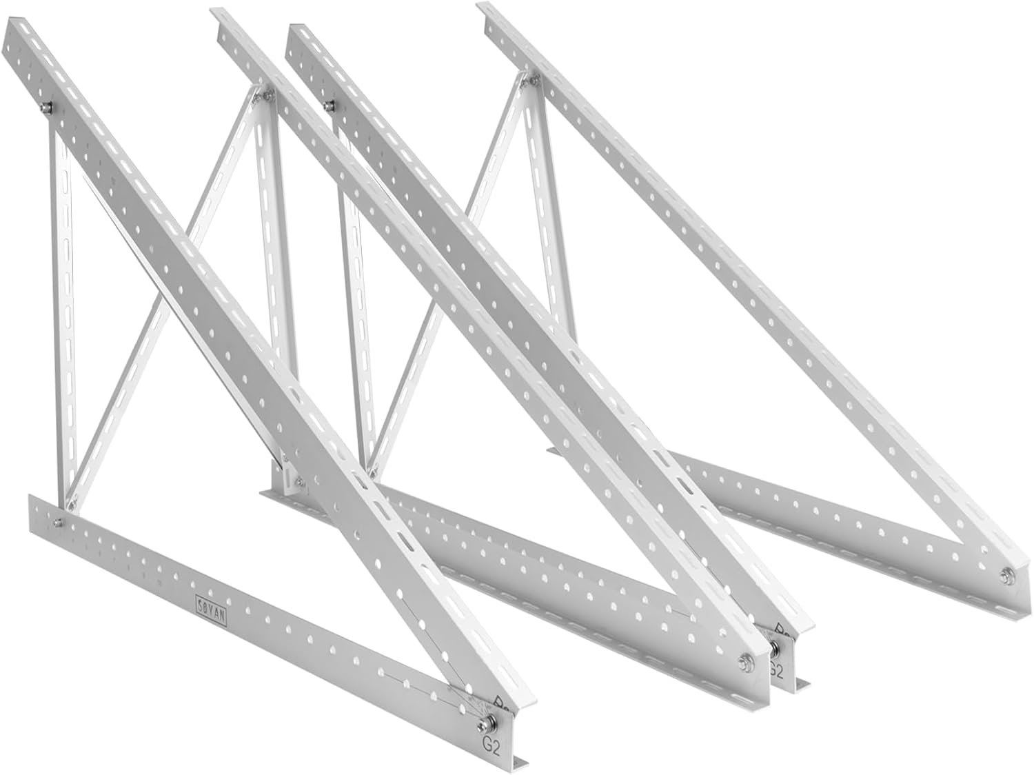 2 Sets 45" Solar Panel Mount Brackets for 100-400 Watts Solar Panel with Enhanced Cross Beams, Suitable for Roof, RV, Ground, Boat etc.