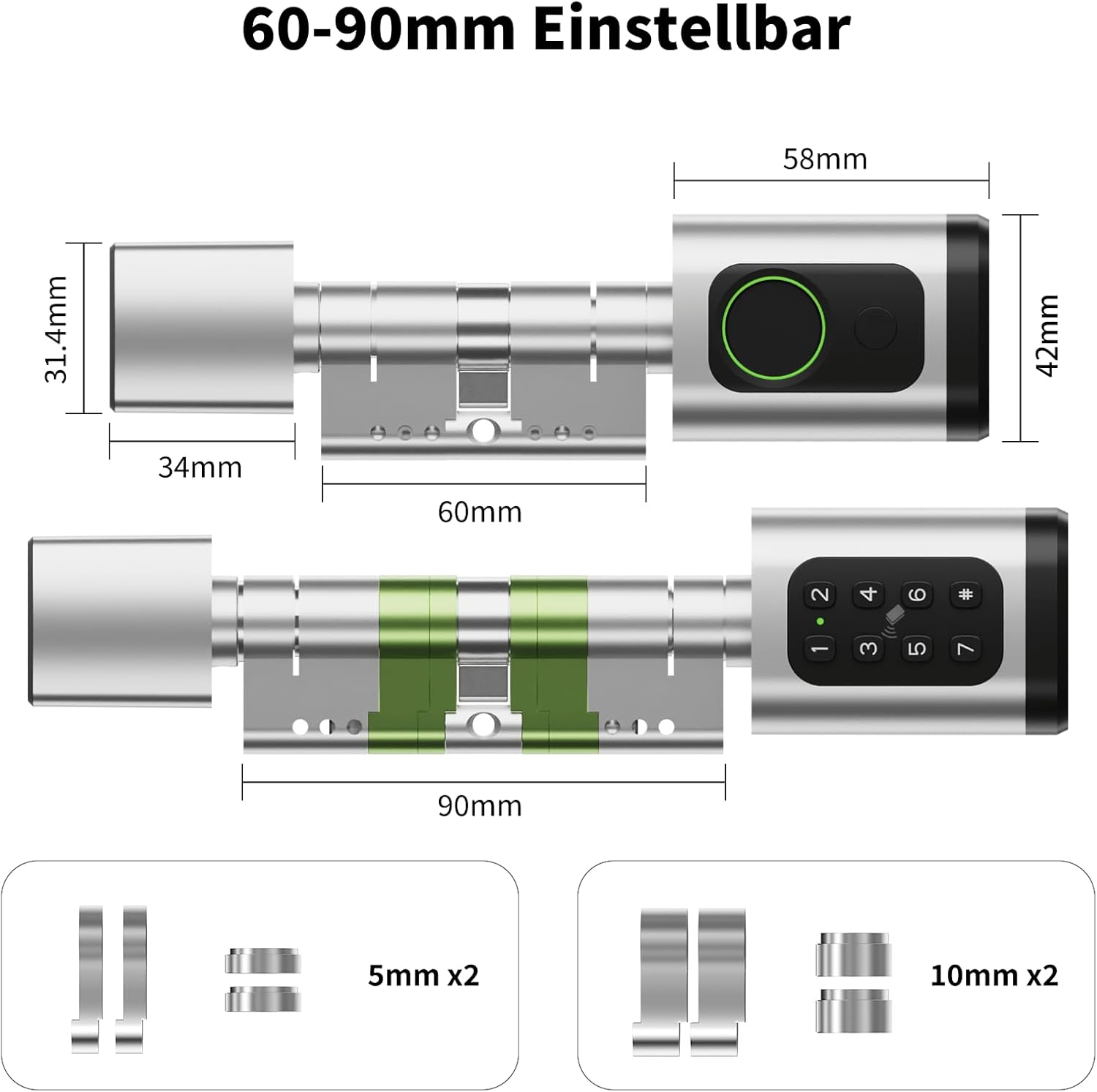 AVATTO Smart Door Lock With Fingerprint And Password For 60-90mm Door