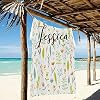 Flower Floras Personalized Beach Towel, Custom Beach Towel with Name, Large Size Customzied Bath Pool Swiming Towel for Adult Kids 3060 inches (Flora 3)