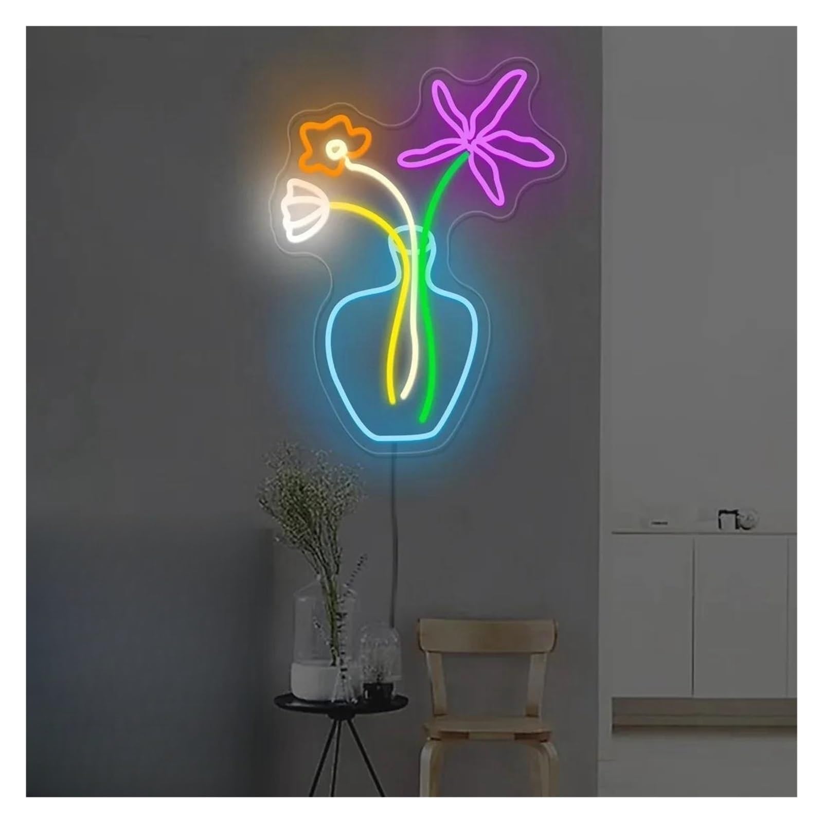 Per Vaso per fiori per luci al per neon per alimentazione per 27cmx38cm neon