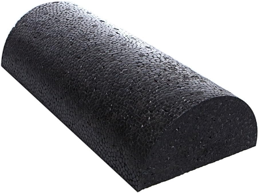 Black High Density Foam Rollers - Extra Firm - 6" x 12" HALF Round (Semi-Circle; "D" Shape)