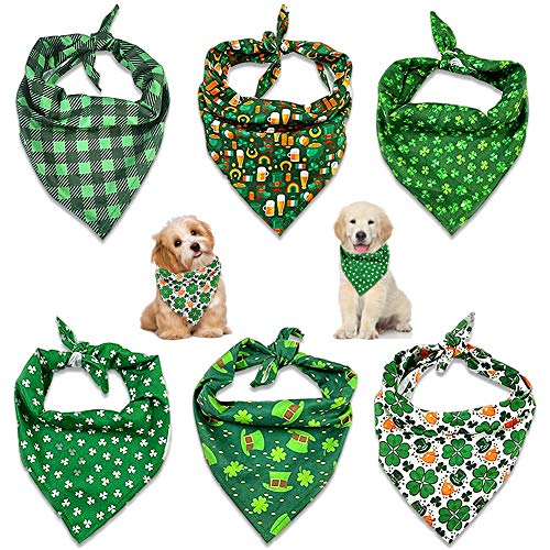 Bandanas de Chiens de Pâques LLMZ 6 PCS Animaux de Compagnie Ajustable Bandana Bavoirs Triangle Réversibles pour Accessoires de décoration de Costume de pour Animaux de Compagnie Cover