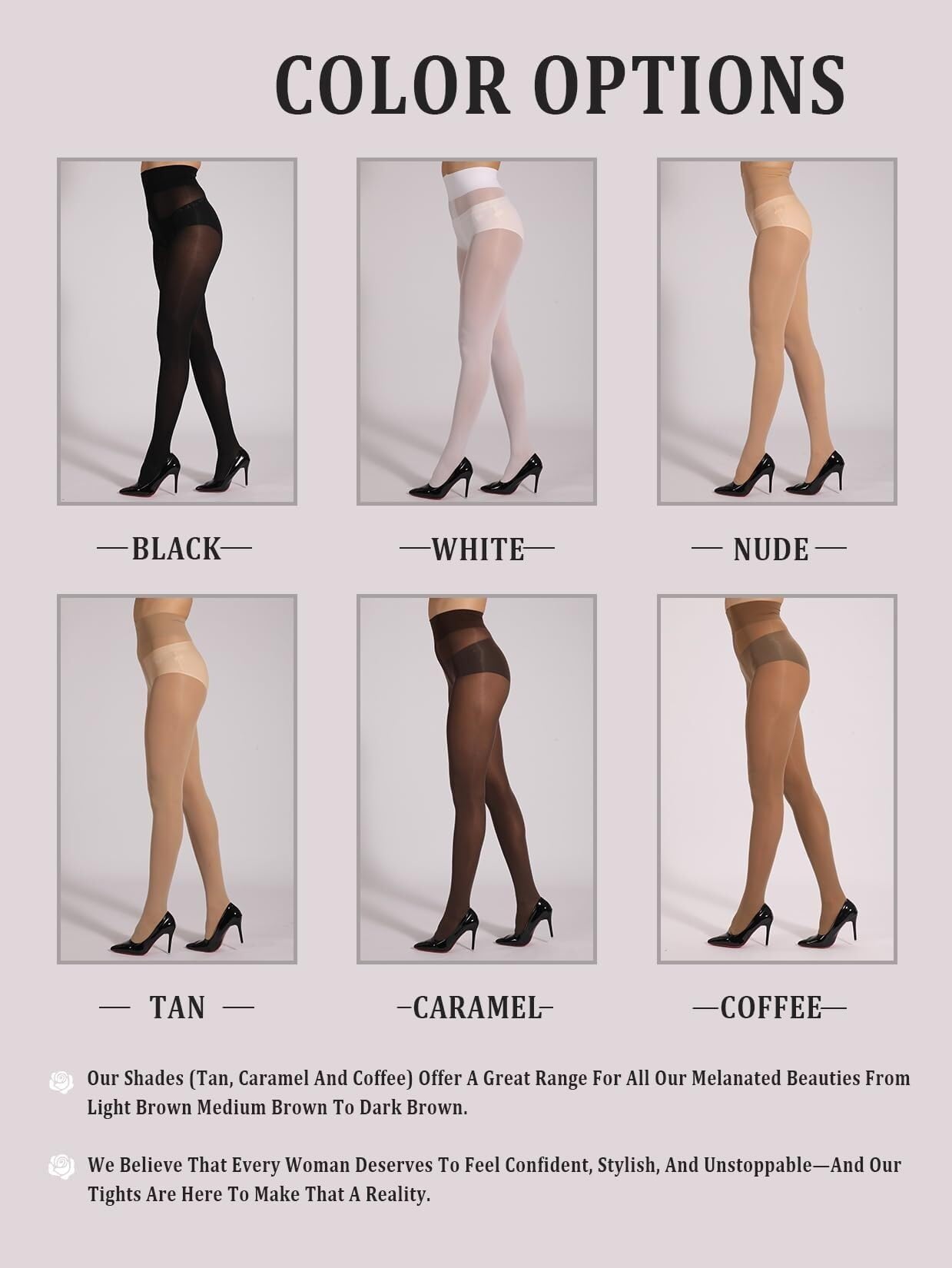 Collant indistruttibili semi-velati da donna resistenti agli strappi a vita alta con dita rinforzate