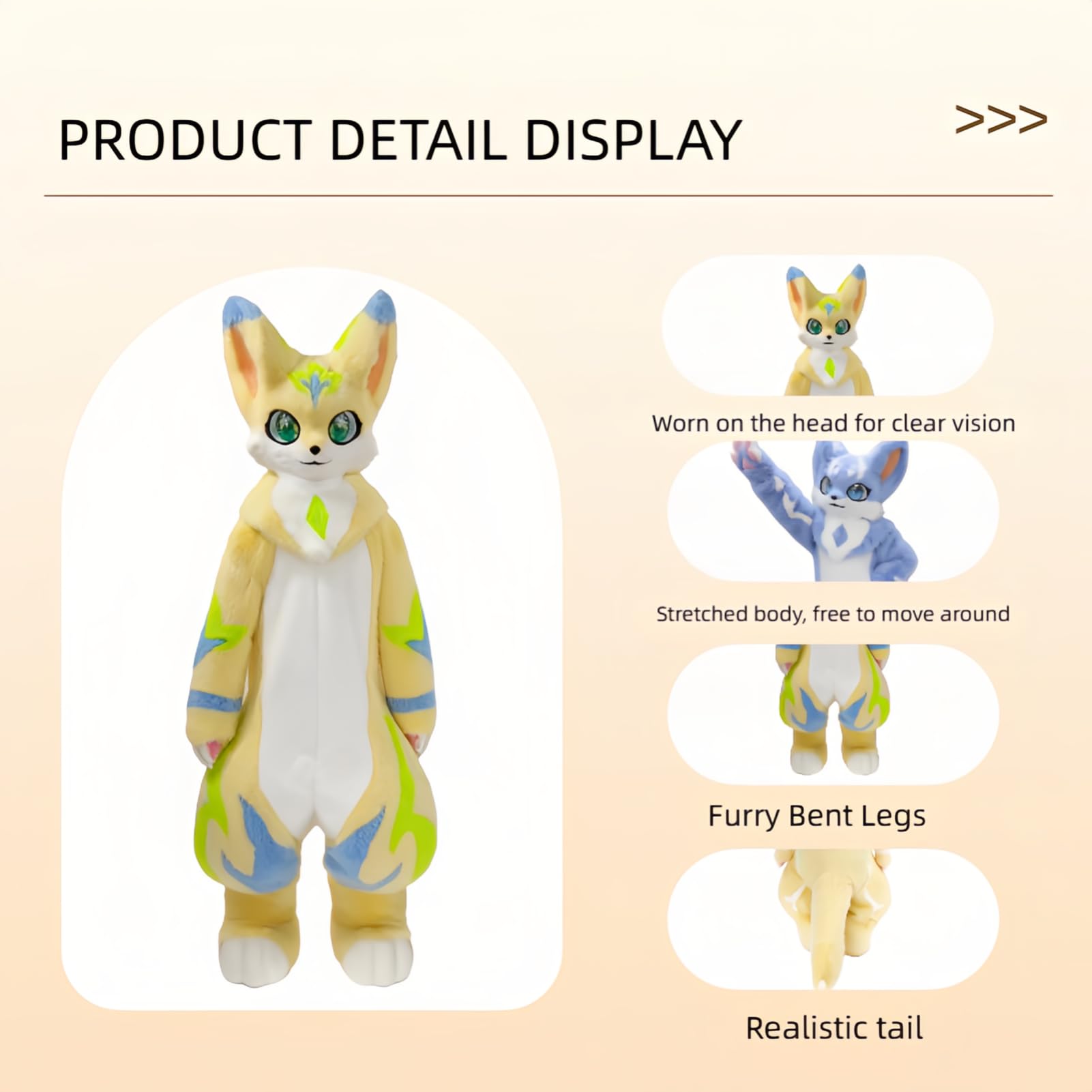 Fursuit Furry kostium maskotka, Kemono pełny futrzany garnitur Furries, na imprezę przebranie na karnawał akcesoria