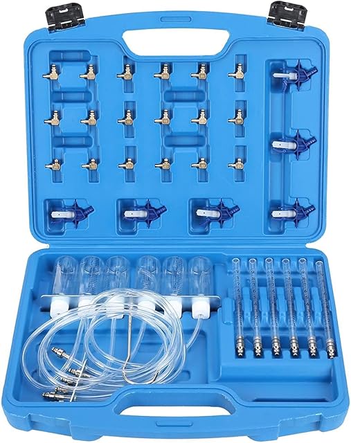 FreeTec Diesel Injector Flow Meter Common Rail With 24 Adapters Fuel Line Tester Kits