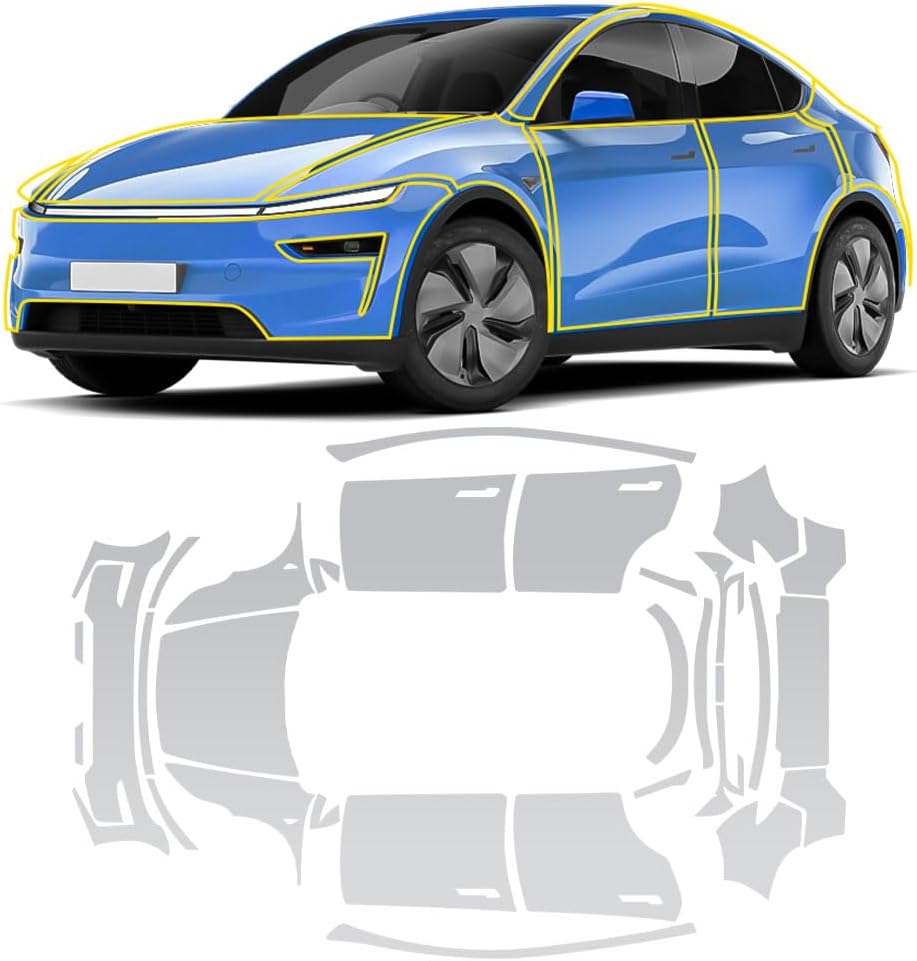 for Tesla Model Y Juniper 2025 2026 Clear PPF Film TPU Paint Protection Film Precut 8.5mil High Gloss Invisible Scratch Resistant Automotive Vinyl Wrap DIY(Whole Set)