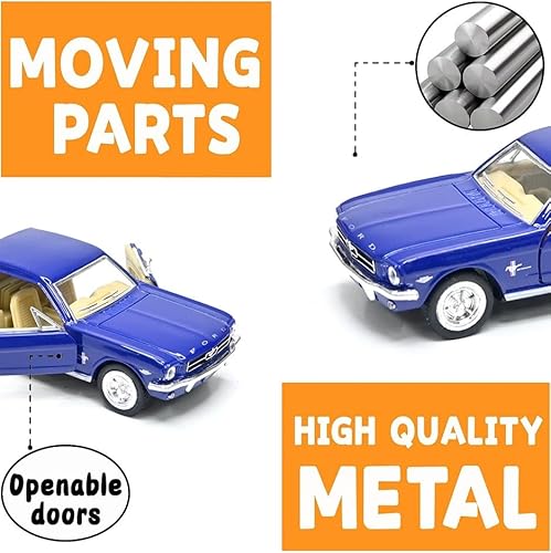 Miniatura 3 de KiNSMART 1964 12 Ford Mustang 5" 136 Escala Modelo de juguete de metal fundido a escala 136 Coche de juguete azul