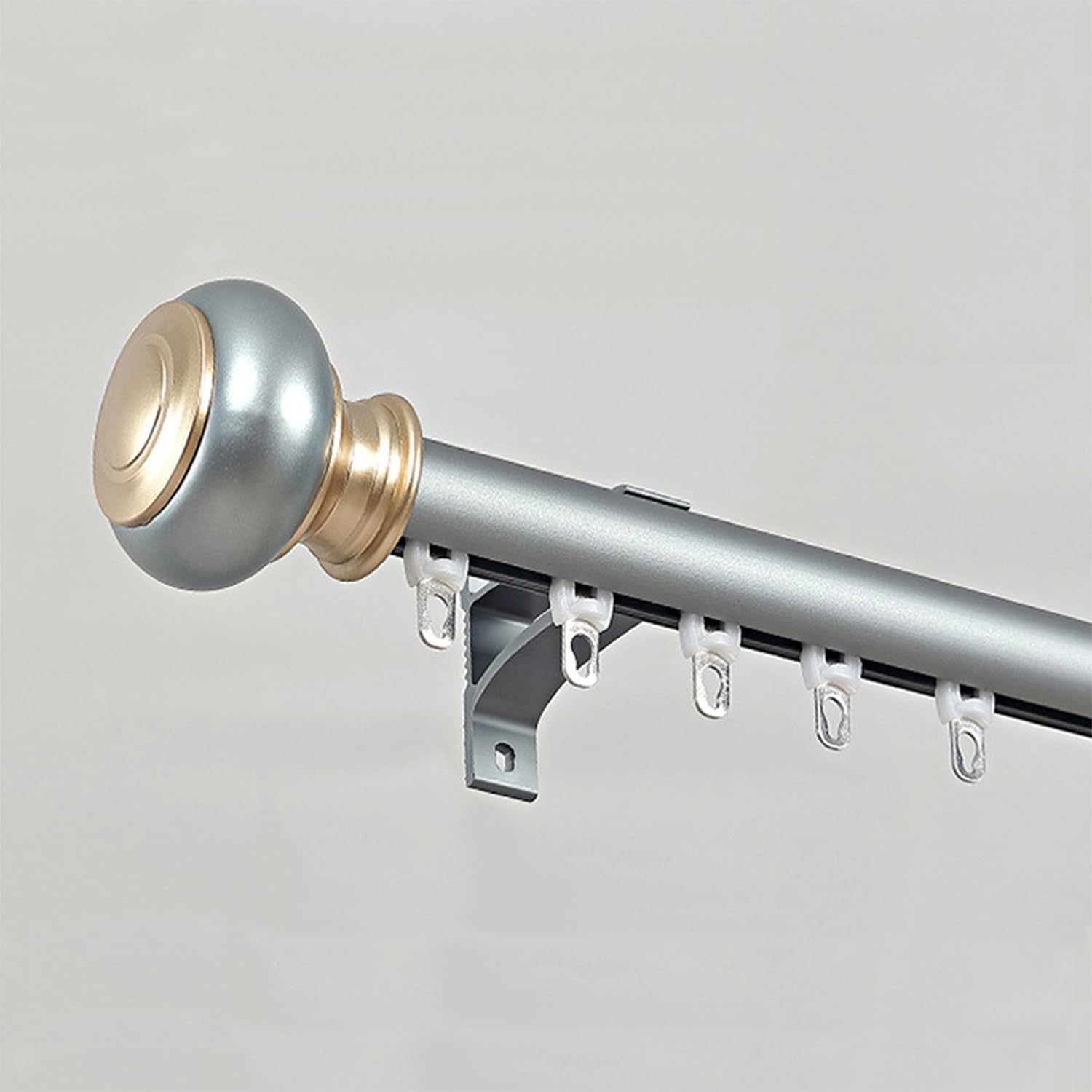 Riel de cortina deslizante de aluminio de 400 cm, barra de cortina de 1 carril para sala de estar, dormitorio y balcón, montaje en pared, fácil instalación, azul (280 cm)