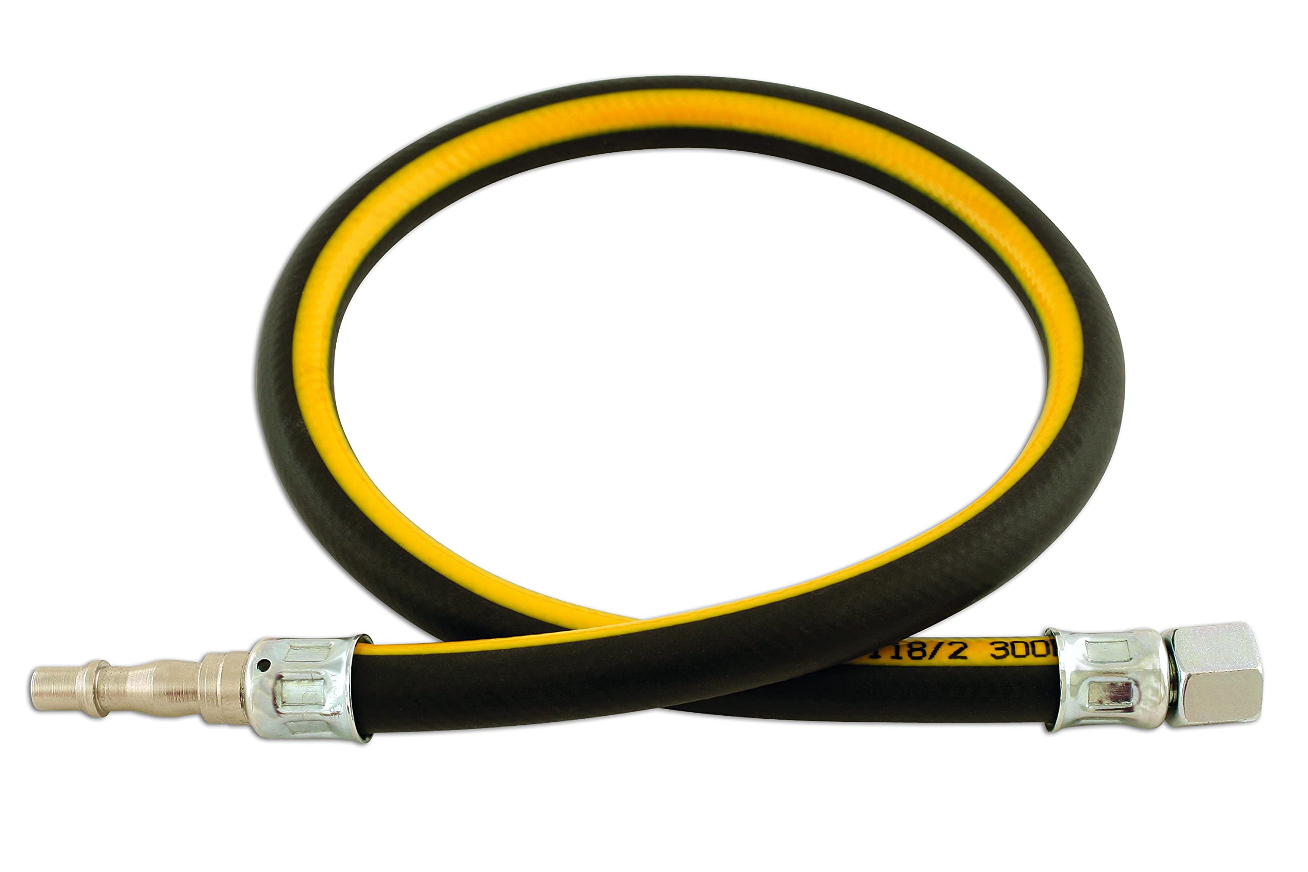 Connect 33041 1/4in. ID Air Line Whip Hose C/w Fittings 0.6m, Multicolor, 0.6 meters