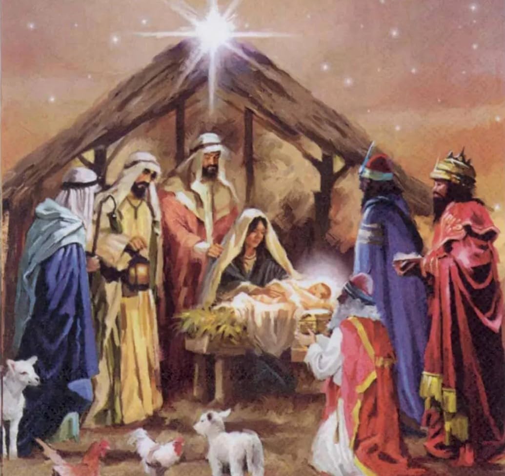 Set of 2 Paper LUNCH Decoupage Napkins NATIVITY CHRISTMAS JESUS For Needlework Perfect For Birthday Holiday Wedding Cocktail Projects Premium Quality Exquisite Designs