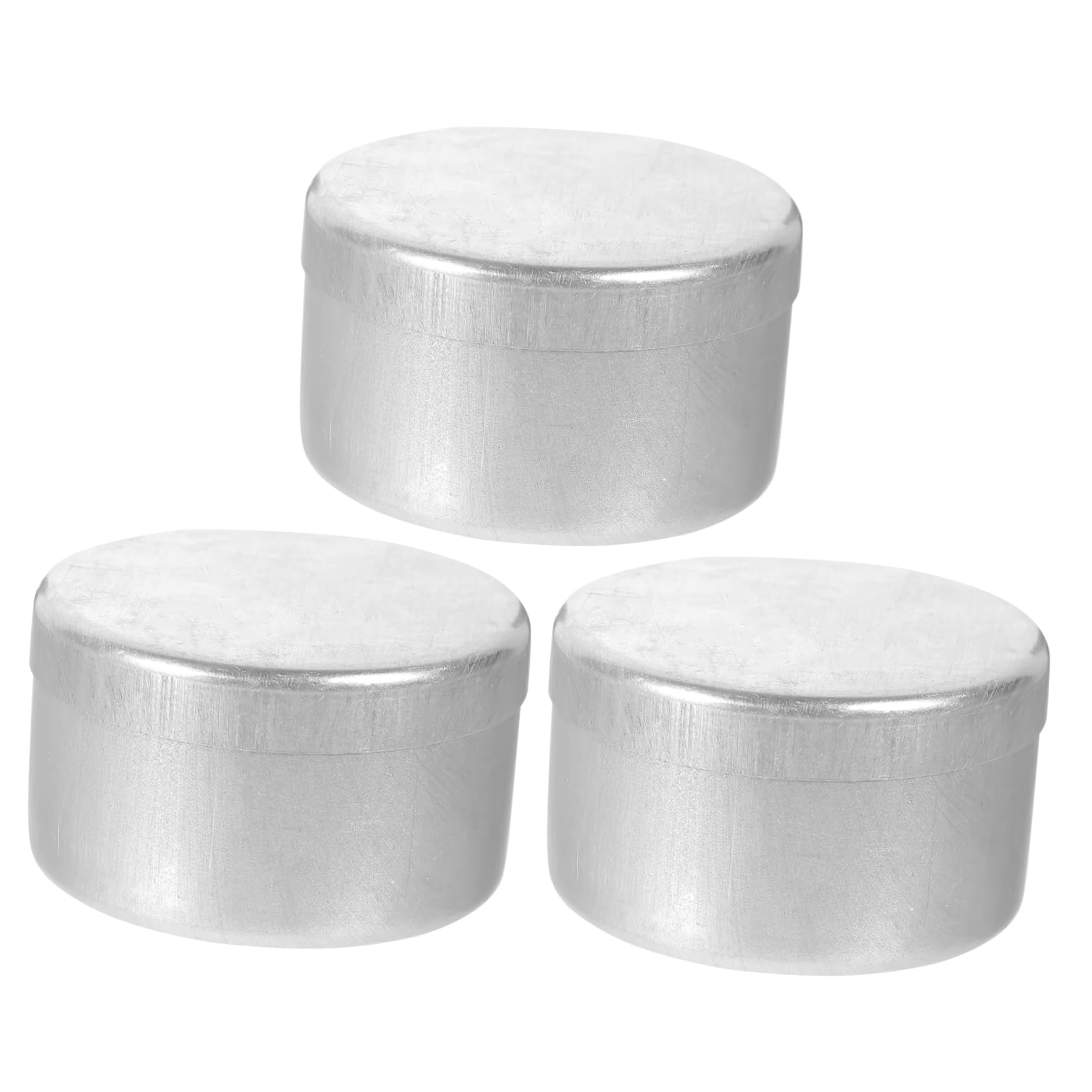 OSOLADY 3Pcs Aluminum Weighing Boxes Smooth Wall Soil Weighing Holders 5x3cm Round Sampling Storage Box Lids for Chemical Experiment Container