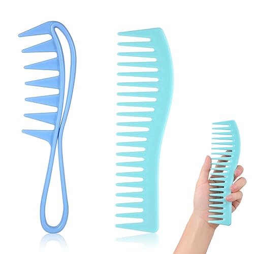 2 peines para el cabello, peine de peinado duradero, peine de dientes grandes, peine de dientes anchos, peine desenredante para mujeres y hombres