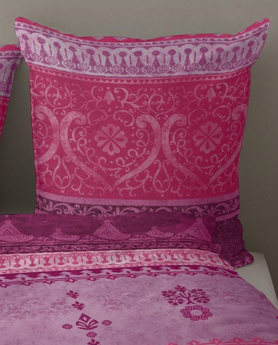 sister s. Biber Bettwäsche Indi 135 cm x 200 cm Beere-pink orientalische Ornamente Bordüren Bettwäsche-Set modernes Landhaus Italienischer Flair so hip…