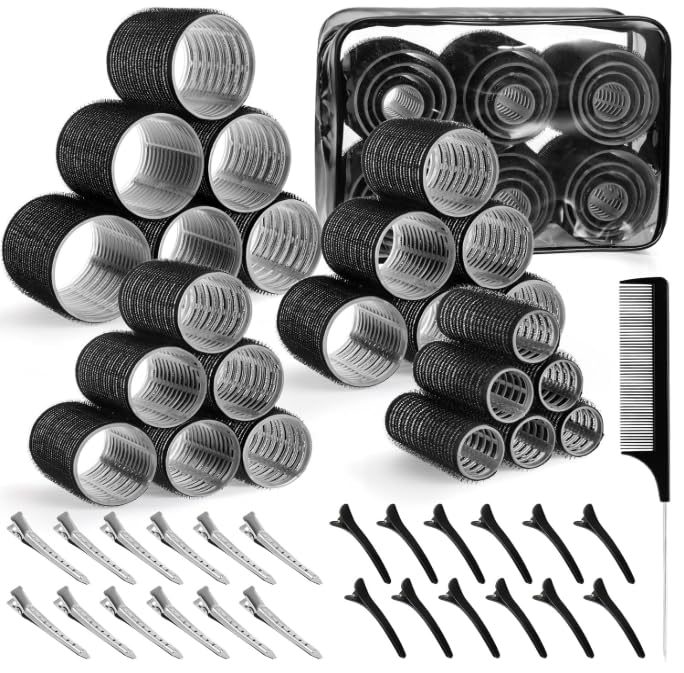 Tubos para Cabello, Rulos para Cabello sin Calor, Tubos para Rizar el Cabello Grandes con 4 Tamaños...