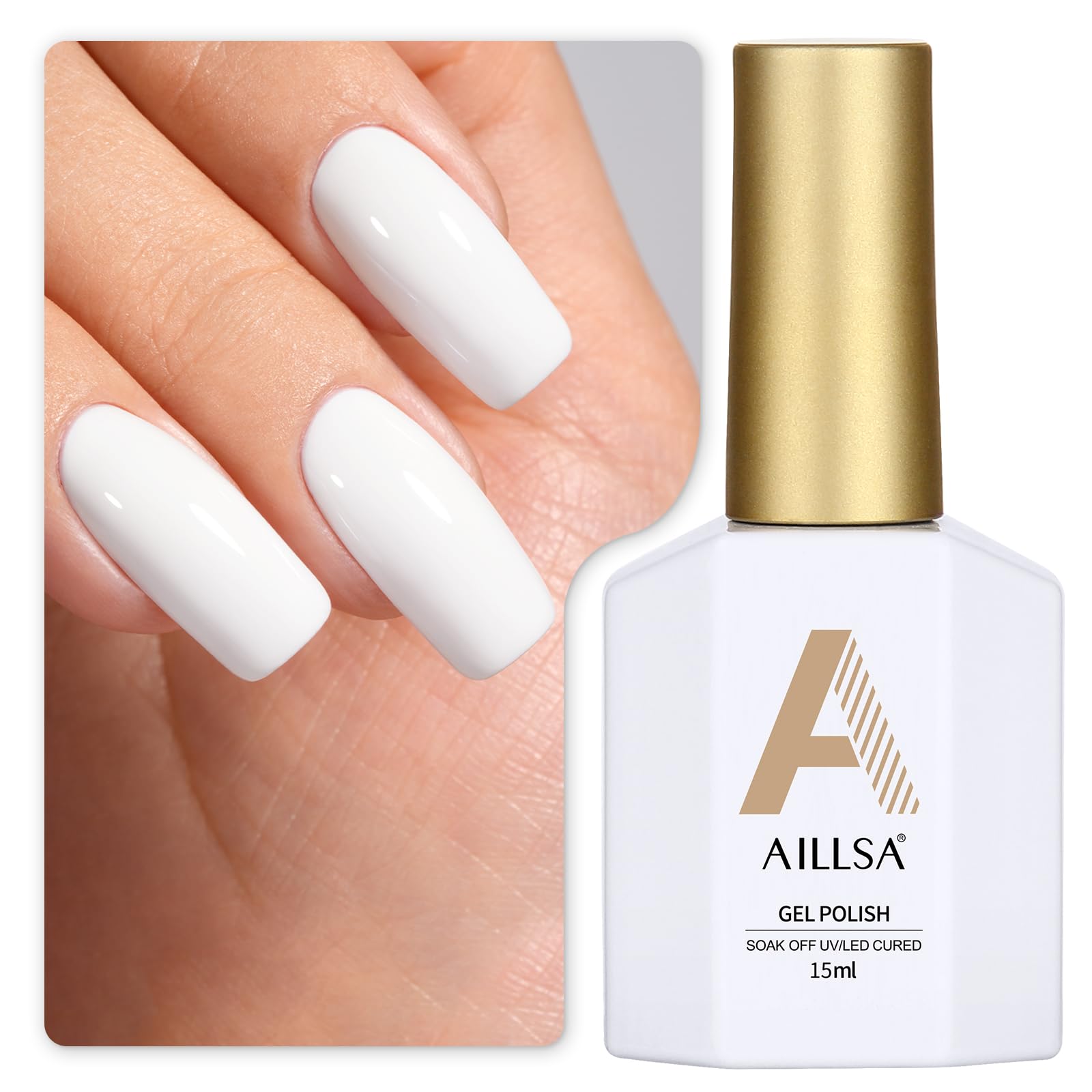 AILLSA White Gel Nail Polish French Nude Gel Polish Long Lasting Extre White Wedding Jelly Gel Polishs Soak
