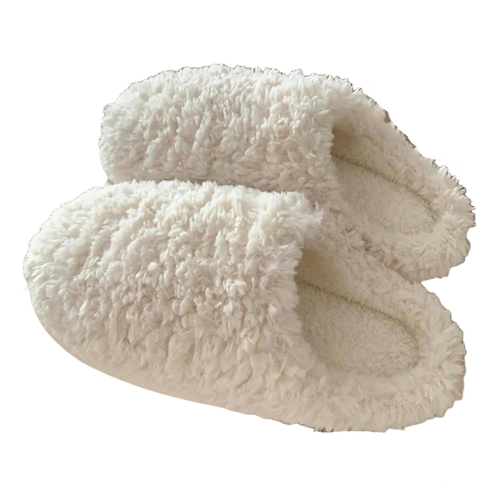 MdybF Pantuflas de casa de color sólido para mujeres y niñas, lindas pantuflas de invierno cálidas para el hogar, zapatos de mujer
