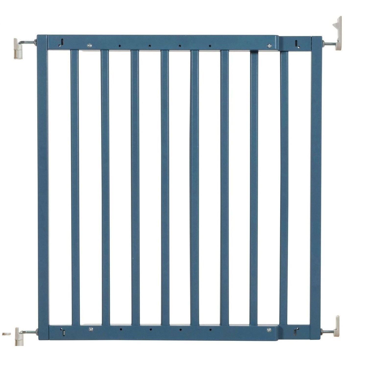 Safetots Top of The Stairs Screw Fitted Stair Gate, Azure Blue Wooden, 63.5cm - 105.5cm, Wood Baby Gate, Screw Fit Safety Barrier, Stylish and Practical Safety Gate