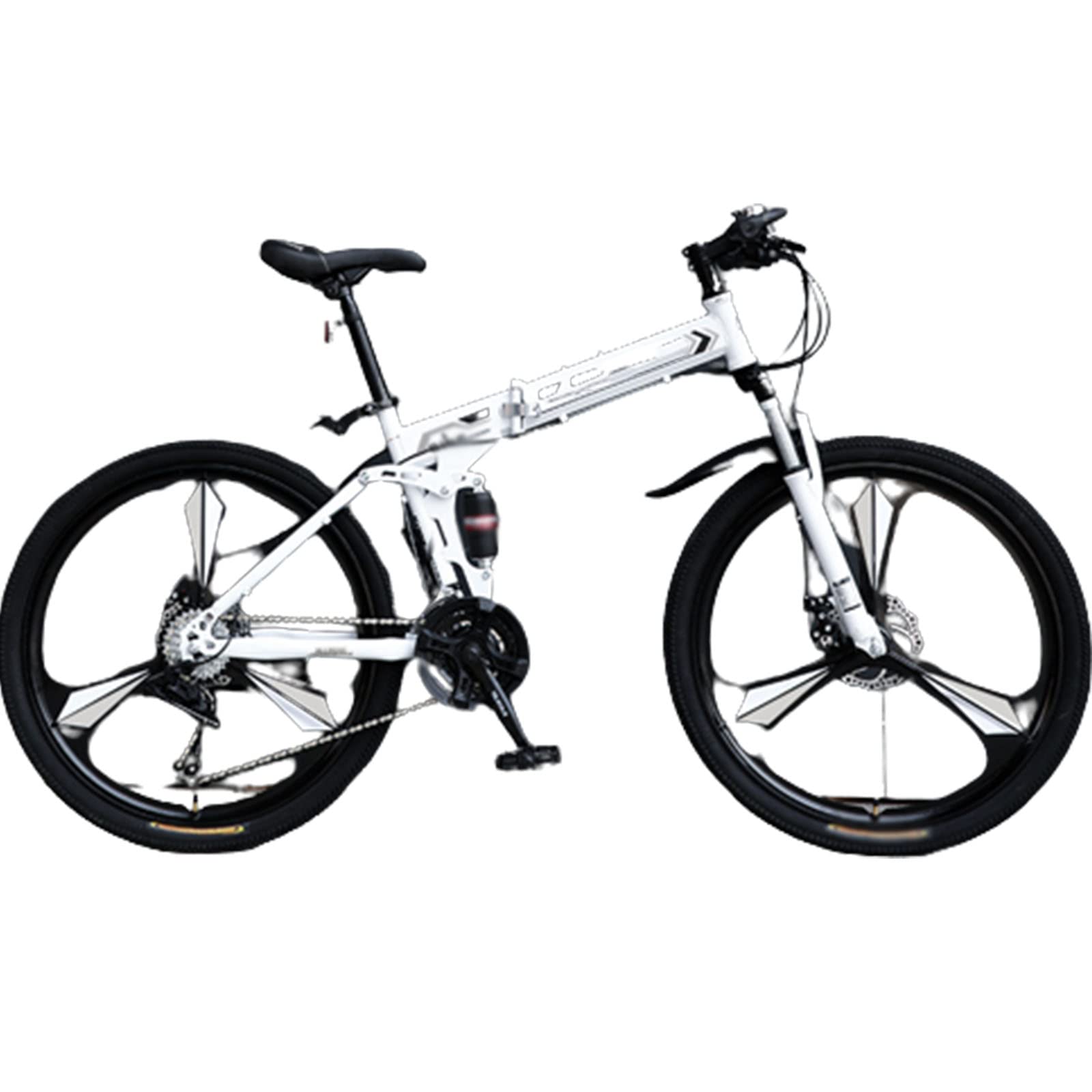 PASPRT Folding Mountain Bike - Men's Variable-Speed Bike for Teens, Girls, and Adults - 26" Wheels - 24 Speeds - Off-Road - Light